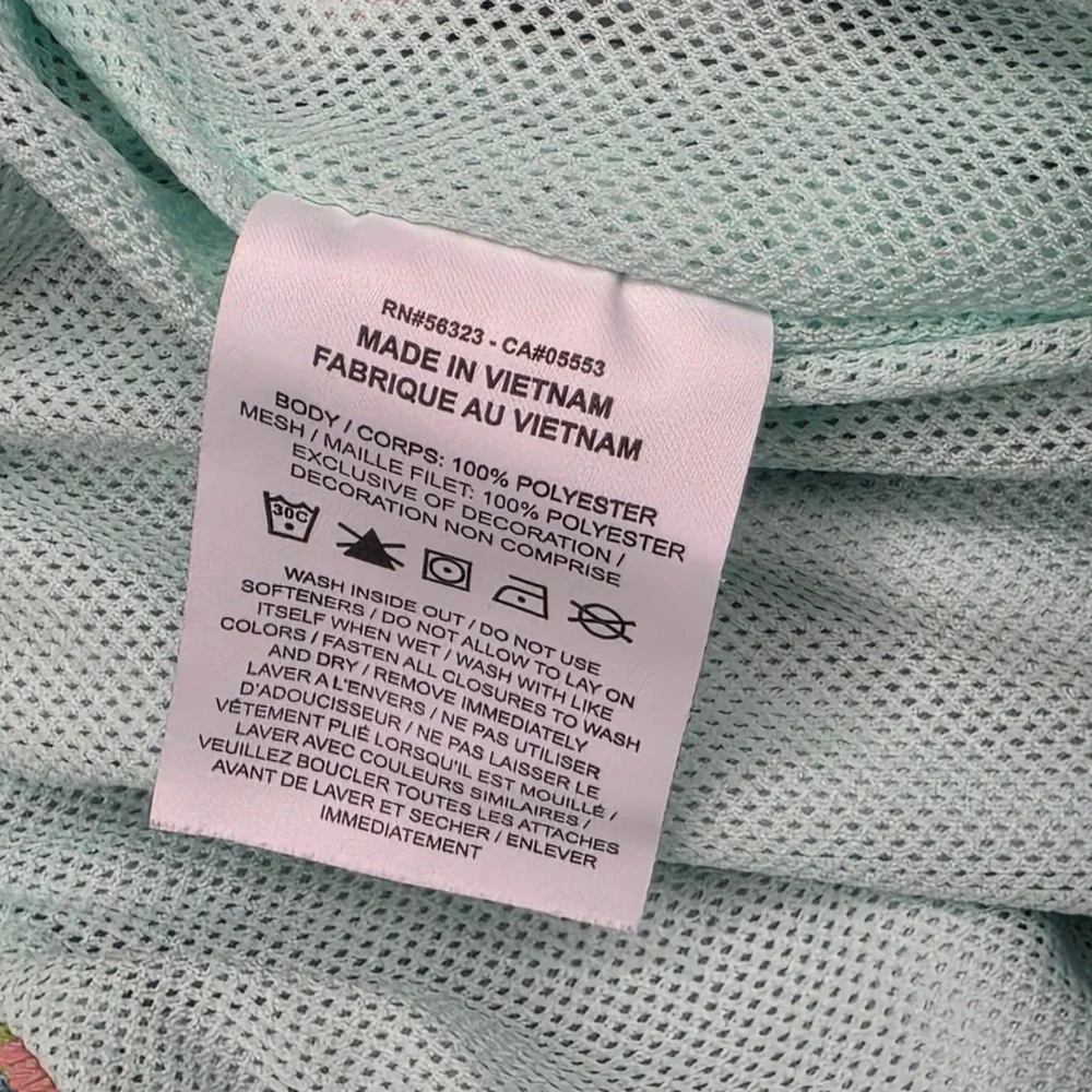 Nike Mens Tropical Floral Swim Trunks Blue Pink Green Mesh Lined Small‎
